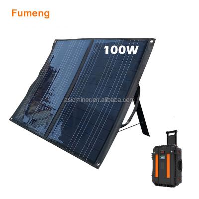 China Outdoor Monocrystalline Portable Folding Solar Panels 100W Solar Power System 100w 12v Solar Panel Solar Panel Kit Solar Plate for sale