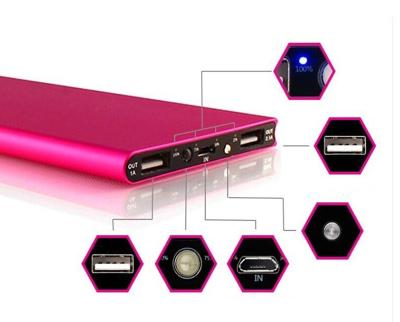 China Hot Sale Aluminum Mobile Device Power Bank 8000mAh Portable Charger for sale