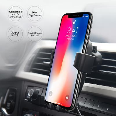 China 360 Degree Rotating Wireless Car Charger Mount, Quick Air Vent Phone Holder Car Wireless Charging Mount for sale