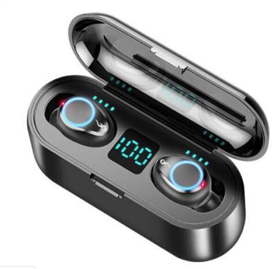 China 2020 In-ear Amazon success F9 promotion earbuds wireless earbuds wireless 5.0 with charging box 2000mah for sale