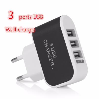 China Mobile Phone Charger Wall 3 USB Port Fast Charging 3.6v/3A USB Charging Head For Mobile Phone for sale