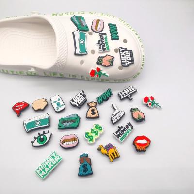 China Clog Charm 2022 New Year Wholesale Custom Shoe Lace Croc Charms DIY Clog Soft PVC Shoe Decoration As Gift For Kid for sale