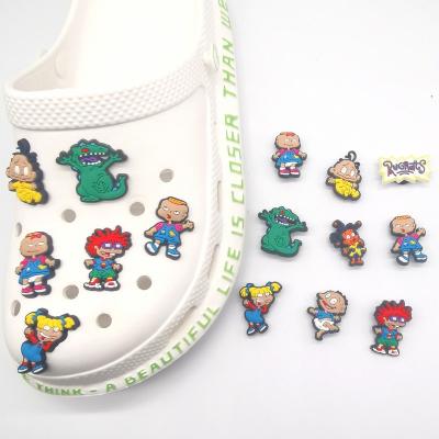 China Clog Charm 2022 Wholesale Cartoon Custom DIY Shoe Lace Croc Charms Clog Soft PVC Shoe Decoration As Gift For Kid for sale