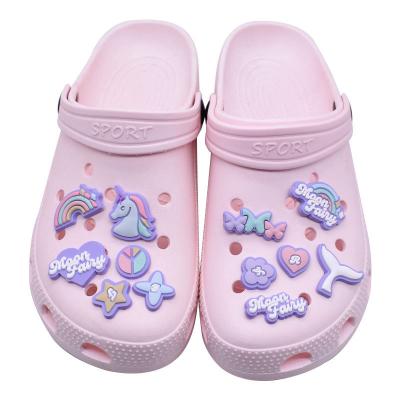 China Clog Charm 2022 Wholesale Custom Logo Design Shoe Lace Croc Charms Clog Soft PVC Shoe Decoration As Gift For Kid for sale