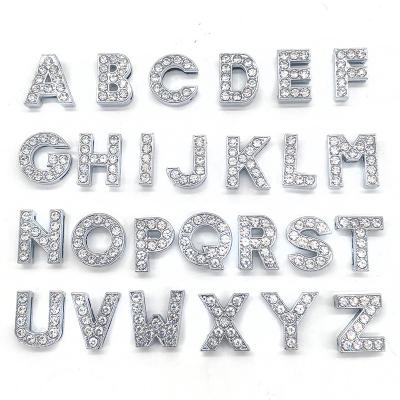 China Clog Charm Wholesale Letter Zodiac New Design Metal Shoe Lace Fang Charms Clog Shoe Decoration Crystal Bling Luxury Diamond for sale