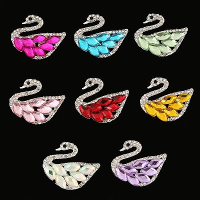 China Clog Charm 2022 The swan wholesale New design metal shoe lace croc charms bling clog luxury Shoe decoration Crystal diamond for sale