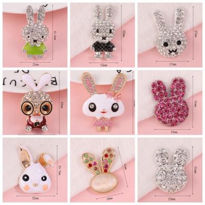 China Clog Charm Rabbit New Wholesale Cute Design Metal Shoe Lace Fang Charms Clog Shoe Decoration Crystal Bling Luxury Diamond for sale