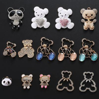 China Clog Charm Little Bear Wholesale Cute New Design Metal Shoe Lace Fang Charms Clog Shoe Decoration Crystal Bling Luxury Diamond for sale