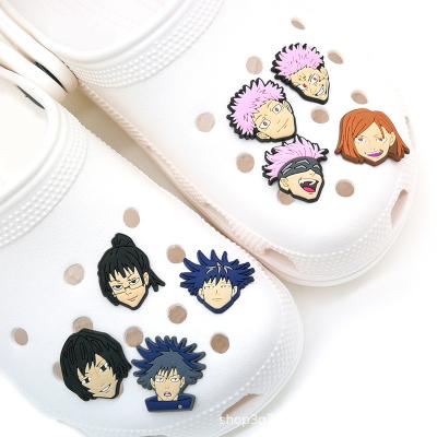 China 100pcs+wholesale Custom Shoe Clog Cartoon Fang Charms Anime PVC DIY Shoe Decoration Soft Hobble As Gift For Kid for sale