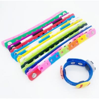 China HOT SALE Cute Multi Color SPORTS BRACELSilicone Wristband Bracelets With Holes For Shoe Croc Accessories Shoe Charm 18CM for sale