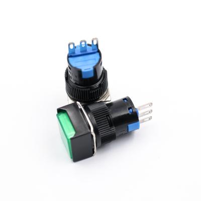 China LA160A16Y-11 plastic 16mm plastic push button switch NO--light 3 pin for sale