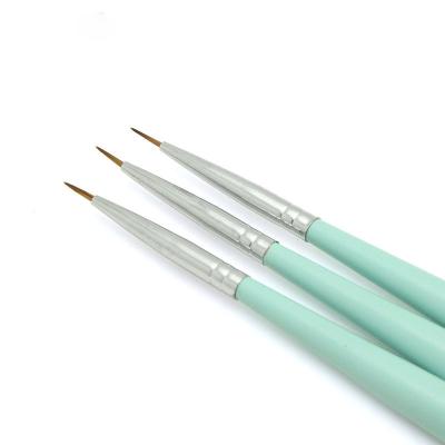 China Wholesale New Design Nail Liner Brush Barrel Green Wood Detail Nail Brush Easy To Use And Soft Handle for sale