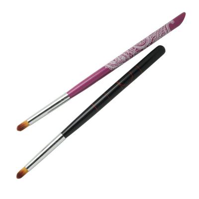 China New Design Purple and Black Nail Art Brush Nail Power Brush 3d Gel Nail Design Tool Acrylic Brushes for sale