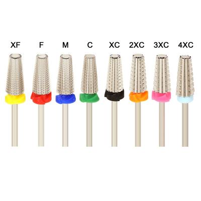 China Manicure Pedicure Care Silver 5 in 1 Ceramic Nail Drill Bit for Electric Drill Machine 3/32