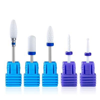 China Ceramic Clean Dead Skin Edge Cutter Manicure Pedicure Care NAILTOOLS Cuticle Milling Accessories Deburr To Remove Nail Drill Bit for sale