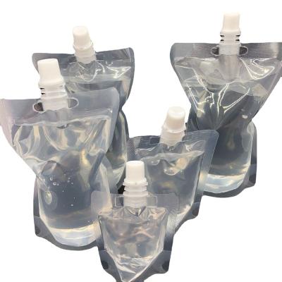 China Recycled Plastic Liquid Juice Drink Packaging Plastic Beverage Bag Factory Supply Materials Transparent Clear Pouch Spout for sale