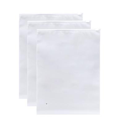 China Recyclable Wholesale Custom Frosted Zipper Plastic Bags For Shoes And Clothes Packaging for sale