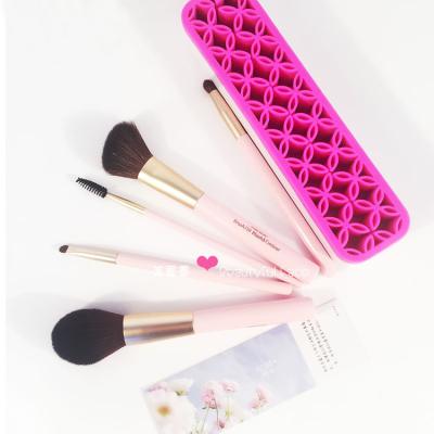 China Fashion Silicone Makeup Brush Holder Desk Organizers Cosmetic Storage Box for sale