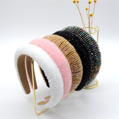 China 2021 Luxury Diamond Fashion Korean Girls Elegant Rhinestone Charming Bling Hairbands Headbands For Women for sale