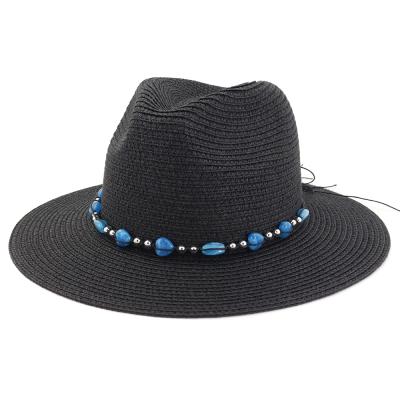 China Lightweight Quality Straw Beach Hats Wholesale 2021 Women Wide Brim Fadora Hats Fedora Hats for sale