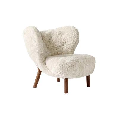 China Modern Adjustable Sheepskin Lounge Chair (Other) Leisure Lounger Living Room Furniture OEM for sale