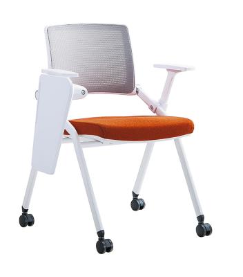 China (Height)Adjustable Modern Design Folding Meeting Chair Student Training Chair With Notepad for sale