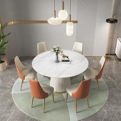 China Designer Adjustable High End Luxury Slate Round Dining Table and Chair Combination (Other) Home Dining Table for sale