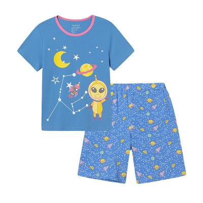 China Breathable Children's Cotton Underwear Set For Boys And Girls Real Baby Blue Soft Short Sleeve Shorts for sale