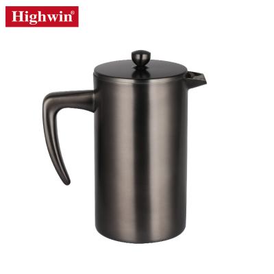 China 1000ml Black Factory Coffee Stainless Steel Paint French Press Sustainable Directly for sale