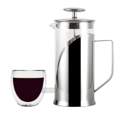 China FACTORY HIGHWIN FACTORY Press Coffee Maker French Borosilicate Glass Bpa Free Stainless Steel Viable Coffee Pot Sustainable Press Coffee Maker for sale