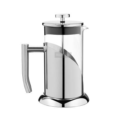 China Amazon Borosilicate Press Coffee Press Stainless Steel Durable Heat Resistant Glass French Tea Maker with 4 Filter Screens for sale