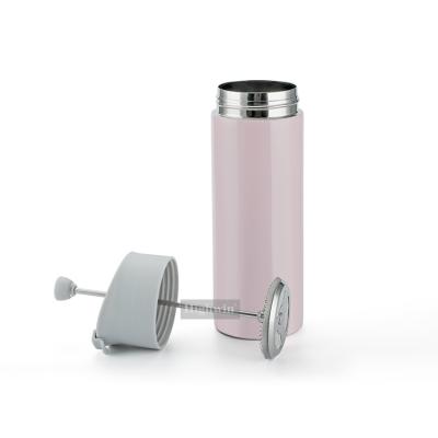 China WITH LID Rose Wall Stainless Steel Travel Coffee Camping French Double Press Mug for sale