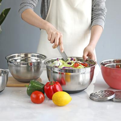 China Sustainable Professional In Stainless Steel Silicon Commercial Mixing Bowl for sale