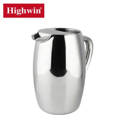 China Sustainable USA Selling Well Non Electric Double Wall Stainless Steel Ice Water Pitcher With Highly Polished for sale