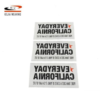 China Sustainable High Grade Energy Efficient Custom Woven Labels For Clothing , Center Folded Woven Label for sale