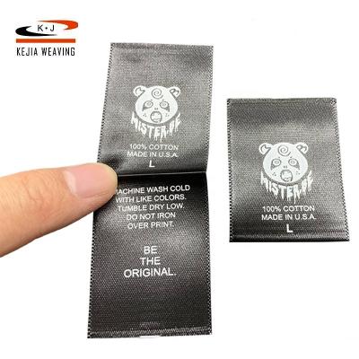 China Sustainable Garment Fabric Customized Logo Printed Label For Soft Cotton Clothing for sale