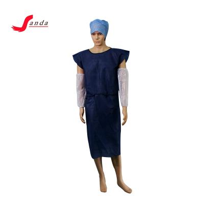 China Sleeveless Or Disposable Short Sleeve Sanitary Safety Clothing Hospital Patient Gown Scrub Suit for sale