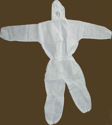 China Anti-Static White Disposable Coverall Coverall Waterproof Hooded Suit for sale