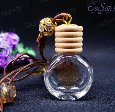 China PERFUME FMT227TJ-10ML Square Automatic Perfume Bottle Bronzing Bottle Clear Glass Perfume Empty Bottle Diffuse Hanging Hot Stock for sale