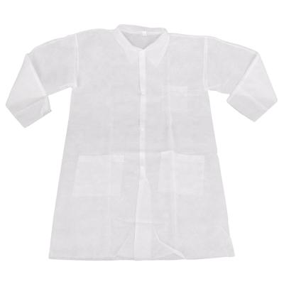 China Hospital Lab Disposable White Waterproof Microporous Coat For Cleanroom for sale