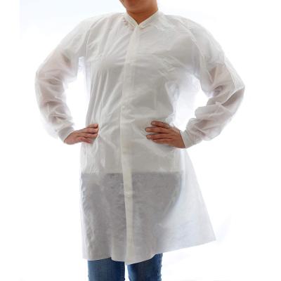 China Disposable Hospital SMS Lab Coat No Pockets White Medium 10 Packs for sale