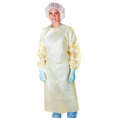 China Chinese Pp+pe Supplier Surgeon Dress Knitted Cuff Surgical Gown Waterproof Blue Sms Isolation Gown for sale