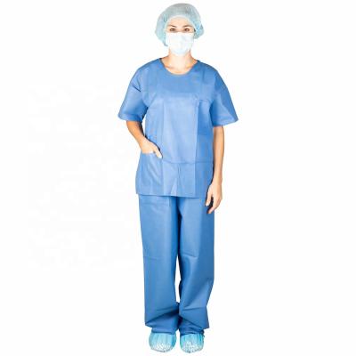 China Antistatic Disposable Scrub Suit Short Sleeve Disposable Patient Scrub Suit for sale