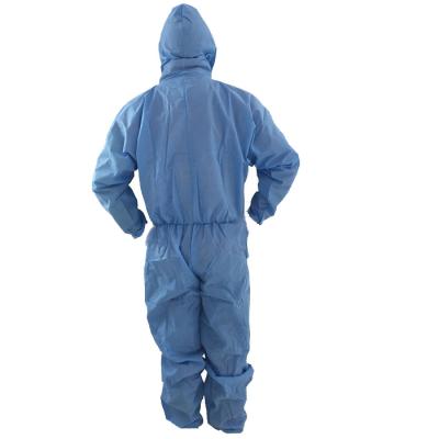 China Available with attached hood and protective boots SMS disposable breathable coveralls for sale