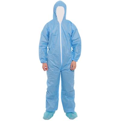 China Tied Hood Disposable Protective Coverall pp SMS Dust Proof Working Microporous Nonwoven Coverall for sale