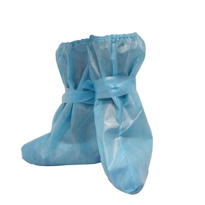 China Personal Care Disposable Raincoats Nonwoven PP+PE Boots Cover Long Over Shoes Cover for sale