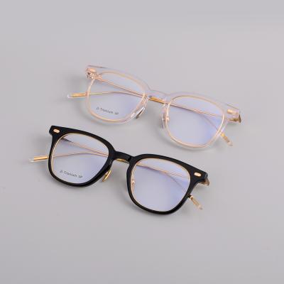 China For Shenzhen Factory Handmade Plate Glass Frame Titanium Men's And Women's Optical Glasses Comfortable And Stylish for sale