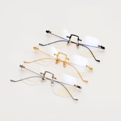 China For Reading Glasses Fully Stocked Supplier Titanium Rimless Fast Spectacle Frames for sale