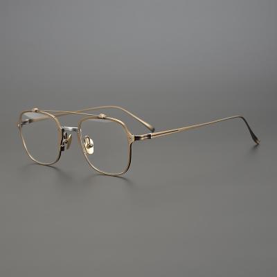 China For Frame Handmade Bronzed Matte All-match Pure Titanium Glass Pilot Style Frosted Glass Reading Glasses for sale