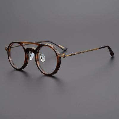 China Exquisite handmade round frame of reading glass factory products sheet glass frame men and women retro for sale